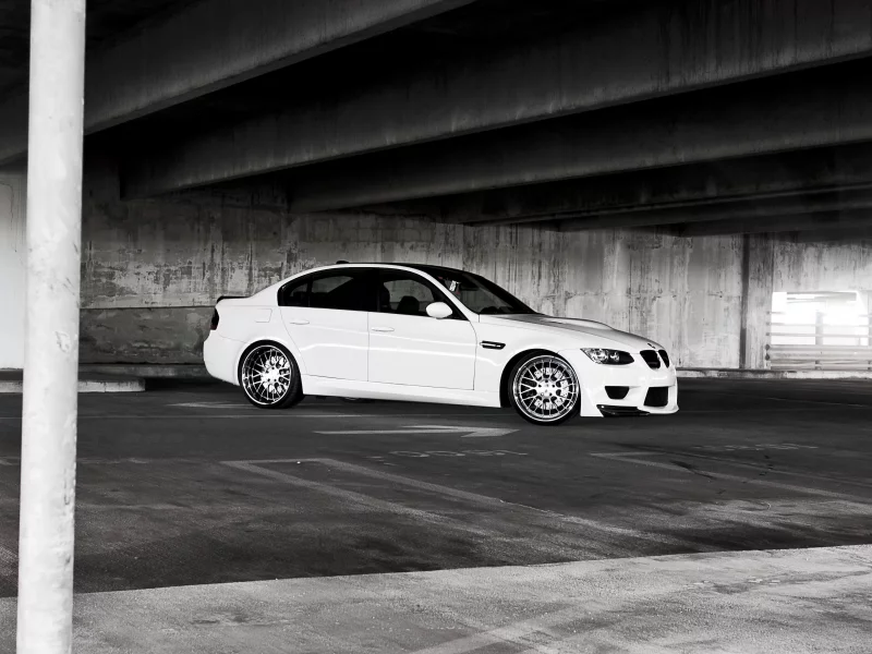 white, bmw, m3, белый, парковка, e90, бмв