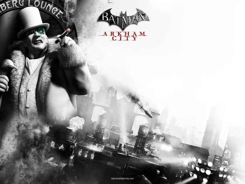 игра, batman archam city, сигара, пингвин, game, шляпа
