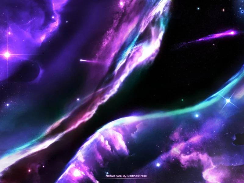 darknesfreak, туманность, deviantart, звезды, nebula sea, космос