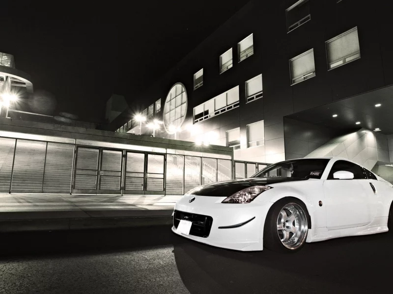 белый, ноч, nissan, 350z