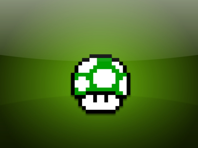 super mario bros, супер марио, mushroom, зеленый, 1up, гриб, 8bit, пиксель