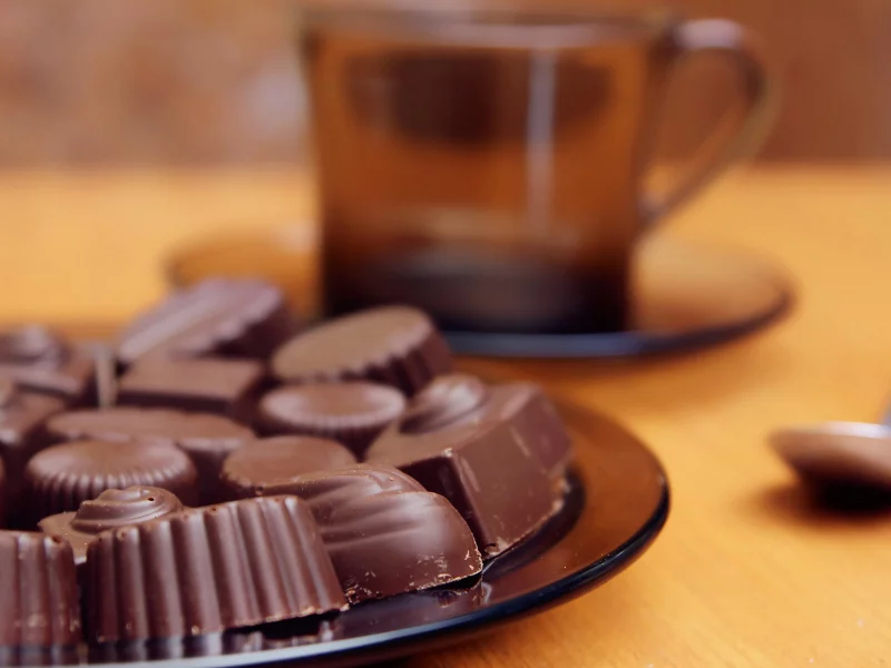 шоколад, sweet, сладкое, крушка, ложка, candies, конфеты, тарелка, plate, spoon, еда, 1920x1200, cup, десерт, food, dessert, chocolate