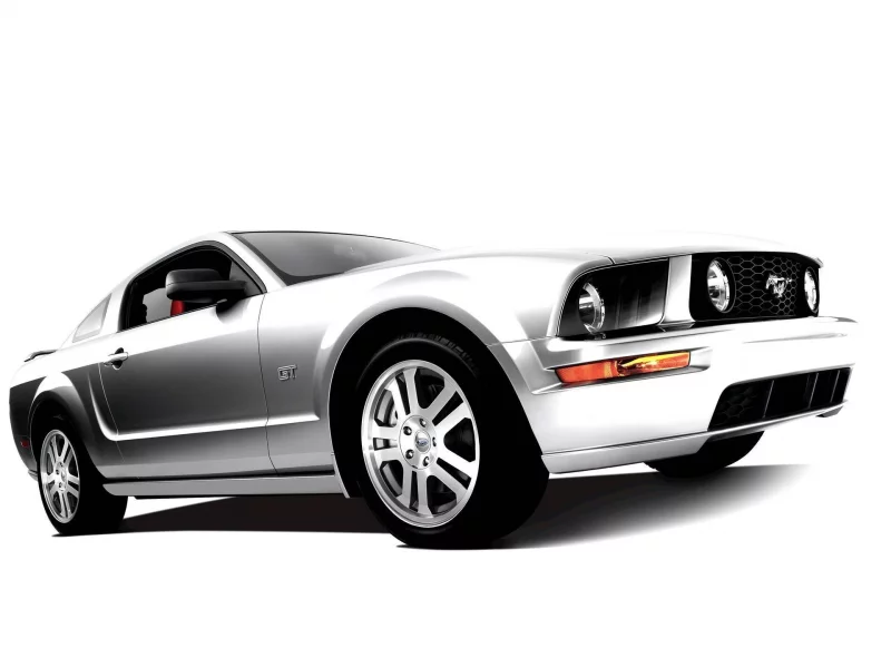 машина, белый фон, mustang gt