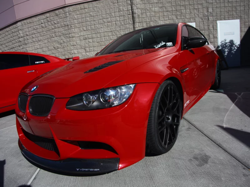 bmw m3, red, тюнинг, диски, спорт