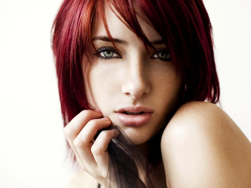 красные, лицо, волосы, девушка, взгляд, susan coffey