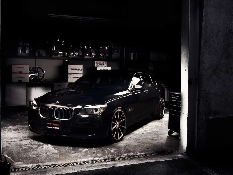 750li, гараж, бмв, bmw, бумер, черный