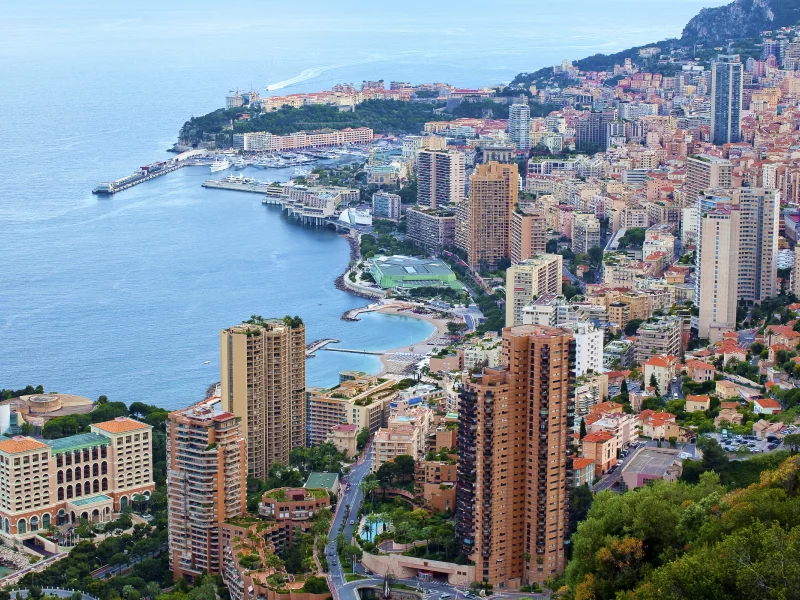 франция, побережье, море, дома, монако, города, берег