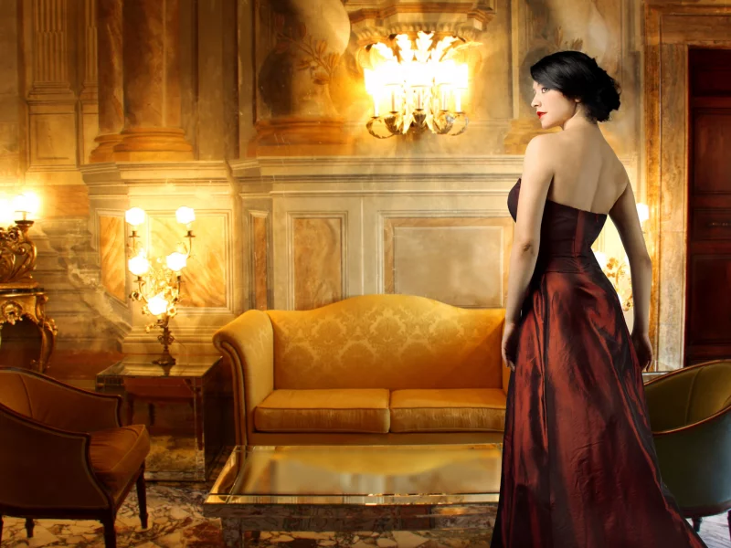 woman, hotel, vintage