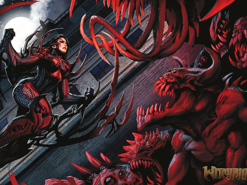 монстры, герой, witchblade, комикс, ночь
