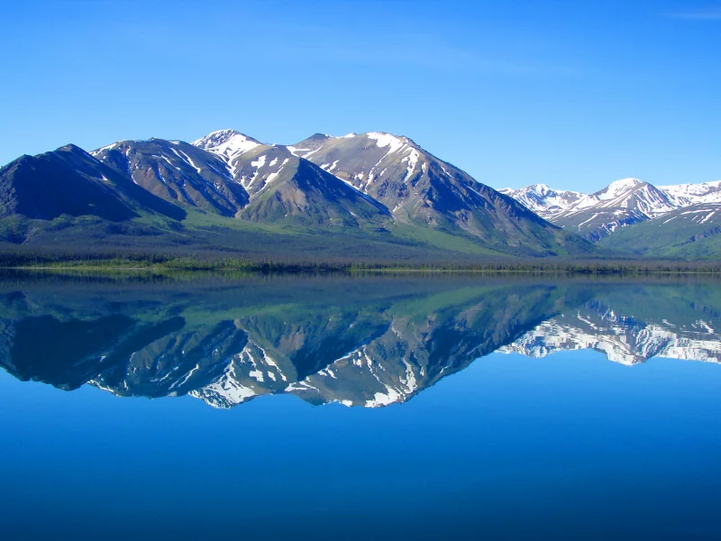 горы, лес, природа, отражение, озеро, пейзаж