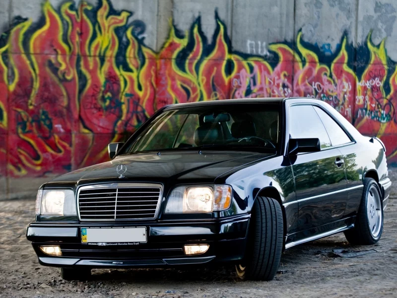 mercedes, песок, benz, граффити, black car