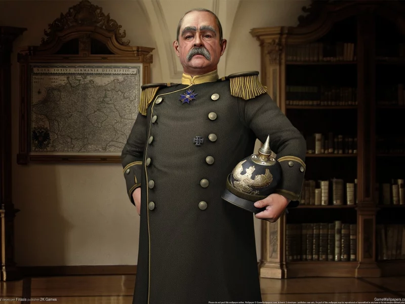 канцлер, ордена, кабинет, карта, sid meiers civilization 5, арт, отто фон бисмарк, библиотека, шлем