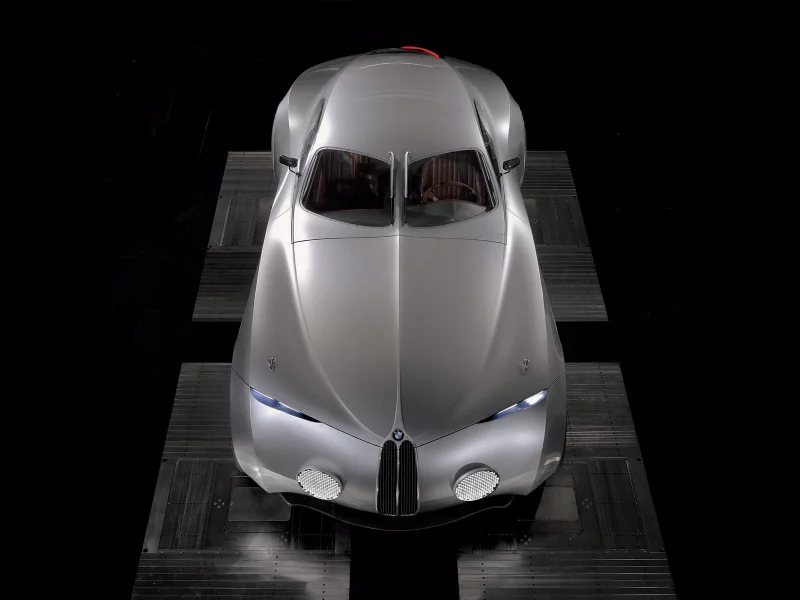 чёрный фон, серебристый, bmw, концепт кар