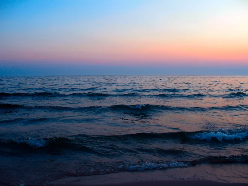 природа, вечер, море, пейзаж, закат, волны