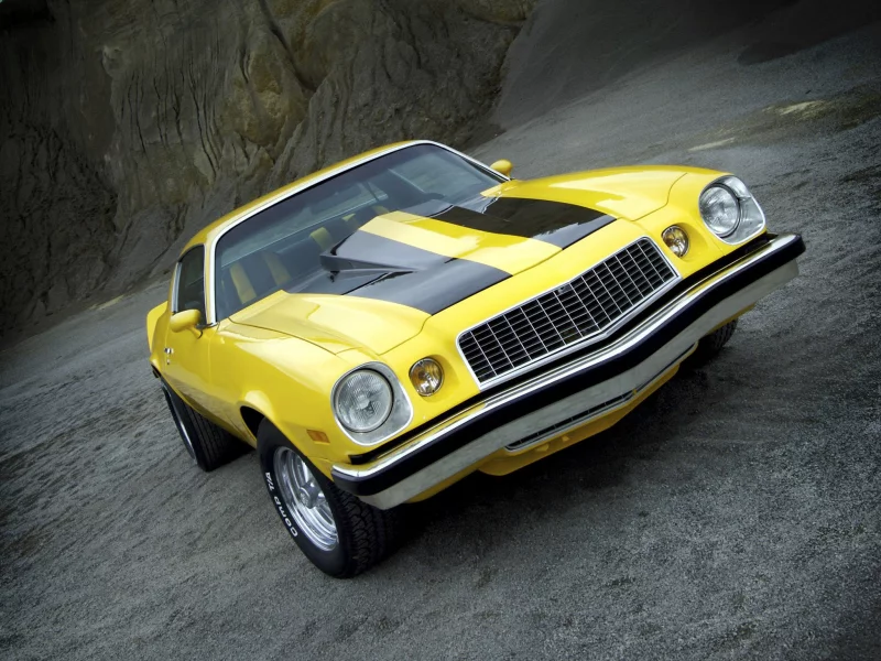мускул кар, передок, классика, camaro, камаро, 1974, шевроле, желтый, muscle car, chevrolet