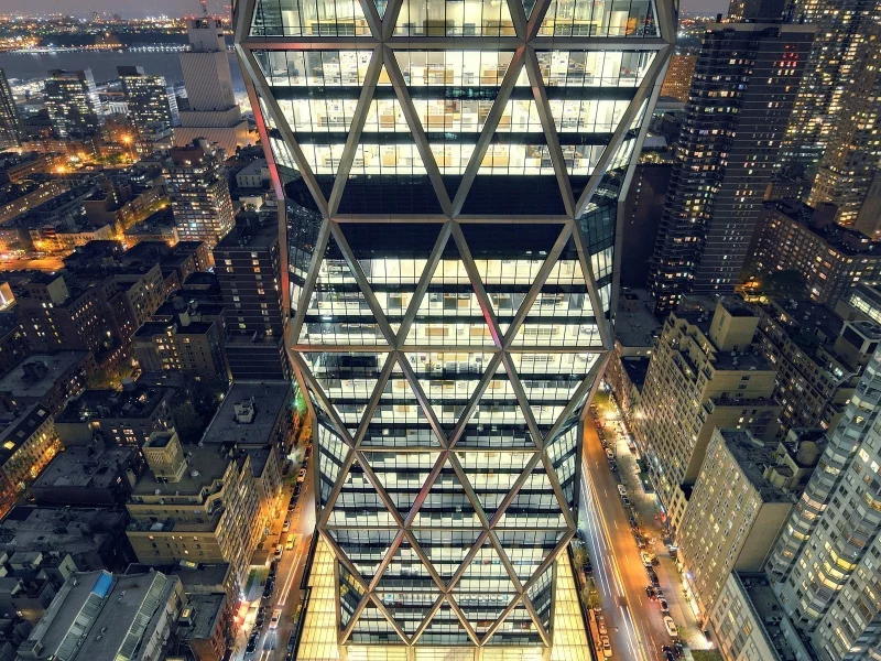 night, nyc, ночь, нью-йорк, midtown, огни, hearst tower, new york city, usa