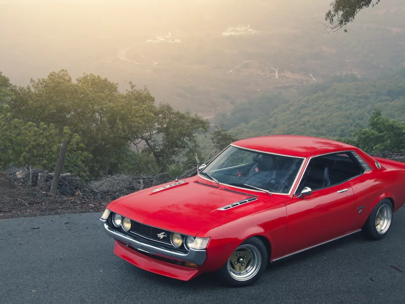 red, toyota, celica, dropped