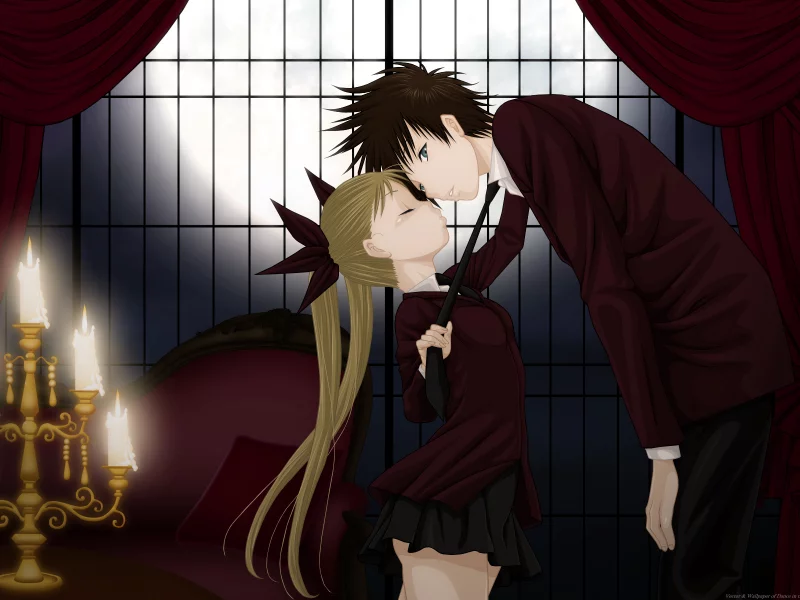 свечи, подсвечник, двое, dance in the vampire bund, форма