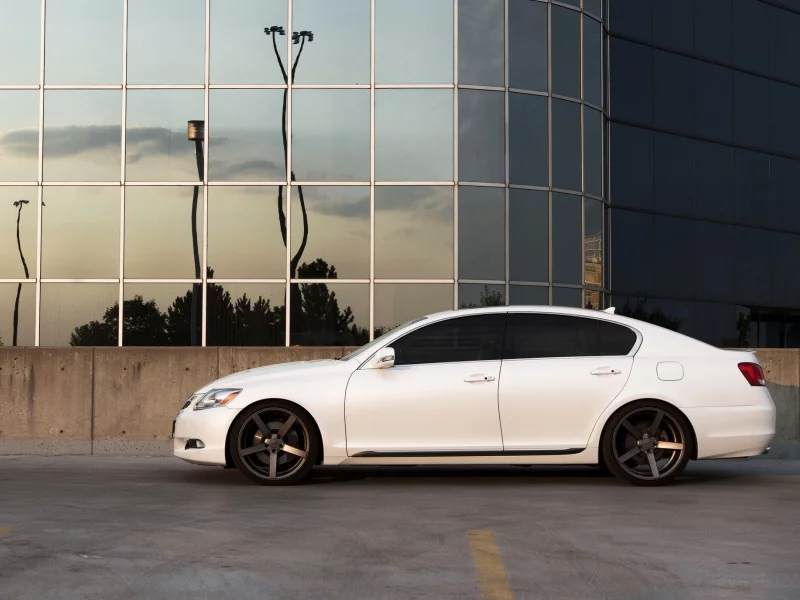 отражение, лексус, lexus gs, здание, парковка
