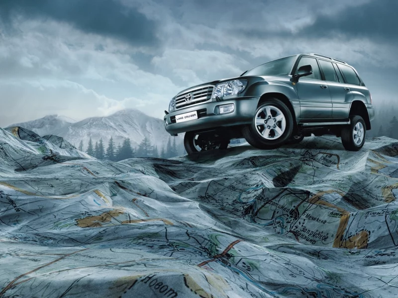 land cruiser, карта, 100, toyota, внедорожник, лэнд крузер, тоёта, небо