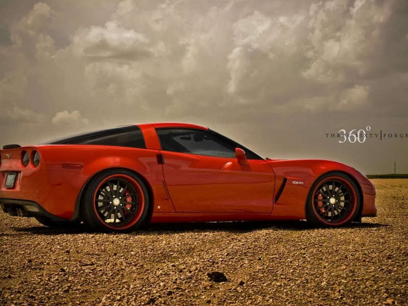 красный, chevrolet, корвет, red, z06, 360 three sixty forged, шевроле, corvette