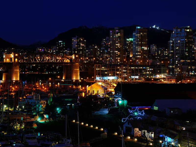 канада, ванкувер, downtown, vancouver, canada, ночь, night