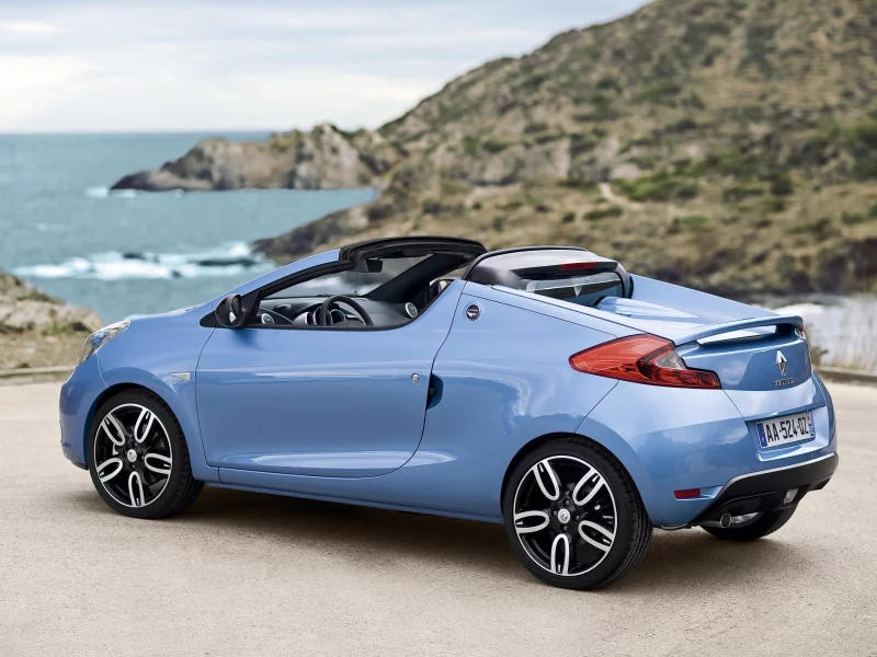 фон, море, кабриолет, renault wind, диски