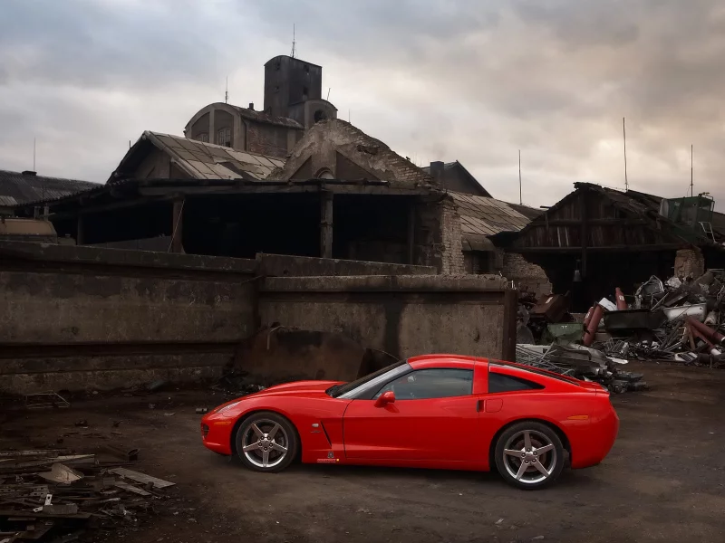 chevrolet, свалка, corvette, с6, развалины, innotech