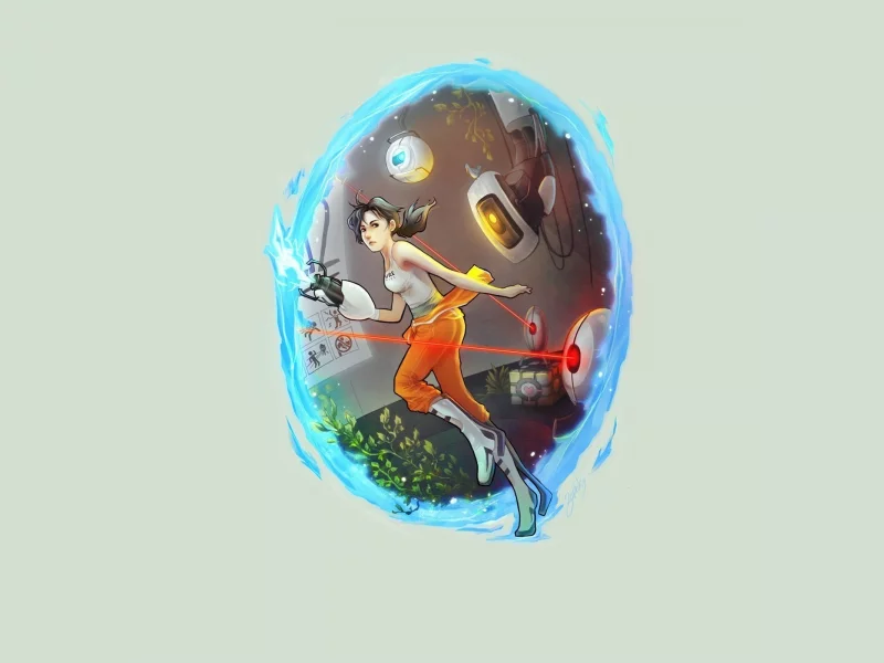 chell, герой, портал, девушка, portal