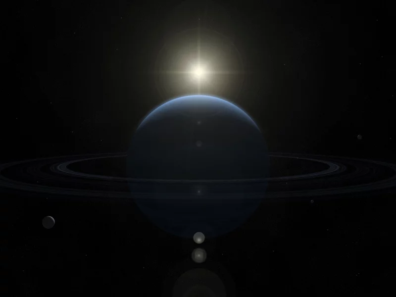 кольца, спутники, газовый гигант, солнце, neptune, звезды