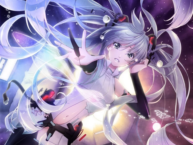 слёзы, рука, vocaloid, hatsune miku, вокалоид, волосы