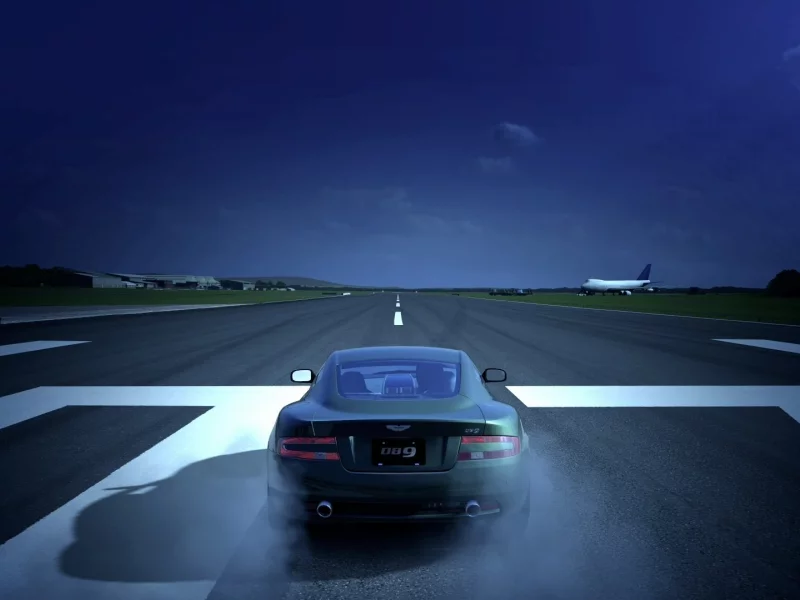 дорога, самолеты, взлетная полоса, асфальт, db9, cars