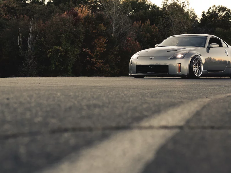 nissan, лес, осень, 350z, дорога