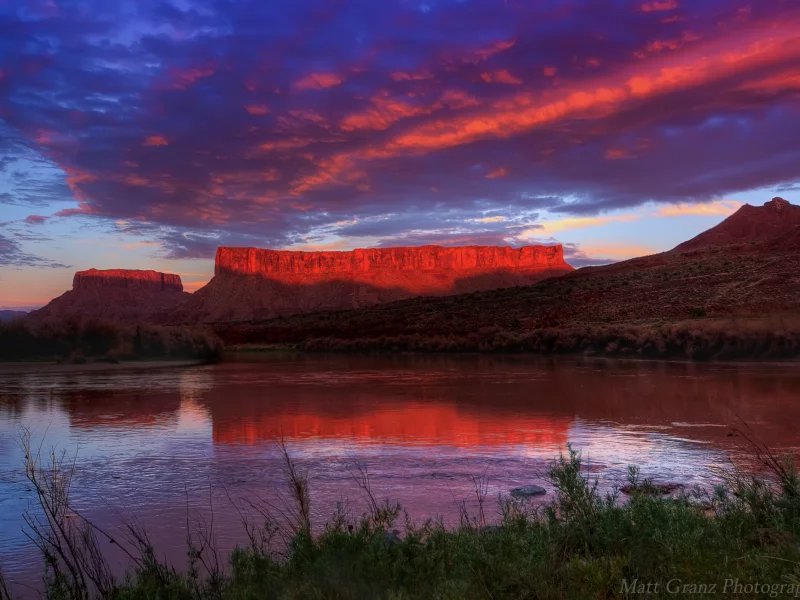 закат, горы, utah, озеро