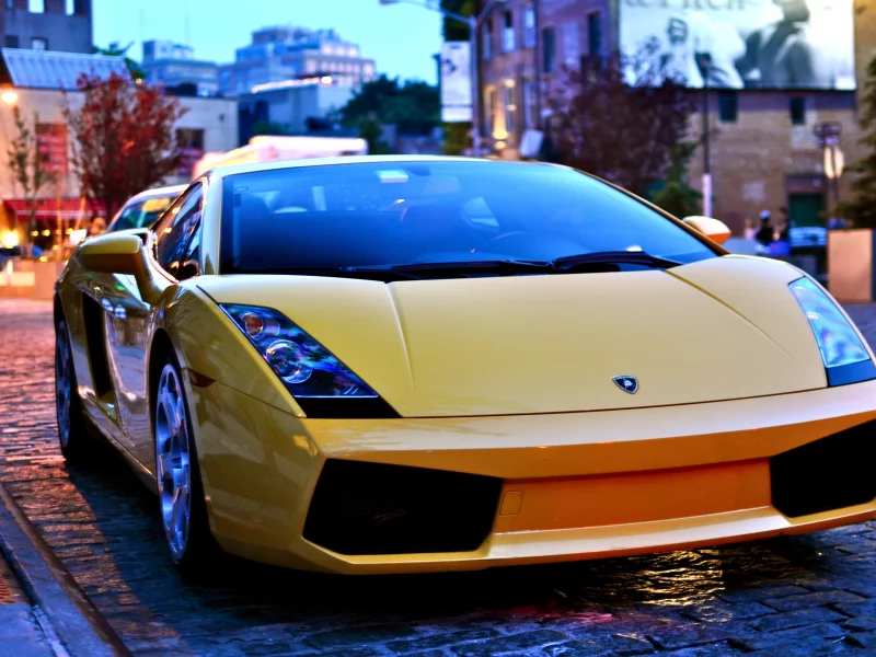 дорога, lamborghini gallardo, улица, wallpapers, вечер, auto, city, фото, город, cars