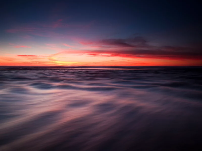 вечер, море, гладкость, небо