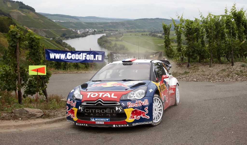 передок, ds3, rally, речка, машина, red bull, citroen, total, дорога