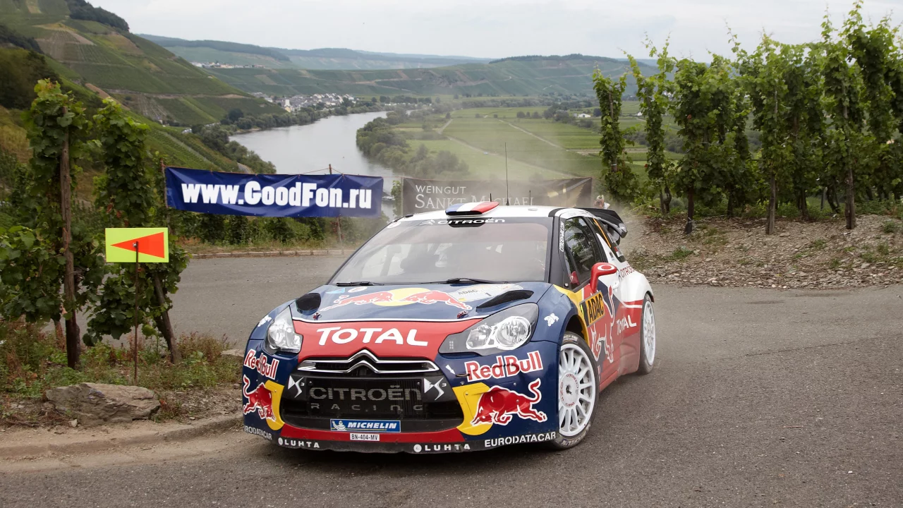 передок, ds3, rally, речка, машина, red bull, citroen, total, дорога
