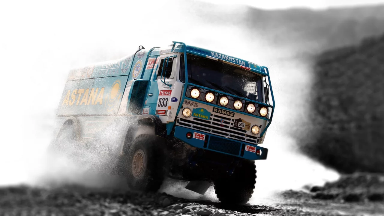kamaz, передок, dakar, машина, rally, грузовик, камаз, синий