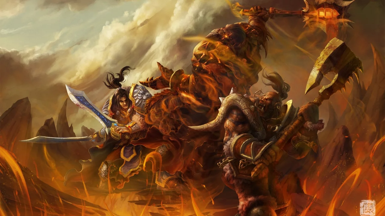 wow, оружие, монстр, воин, битва, орк, world of warcraft, арт