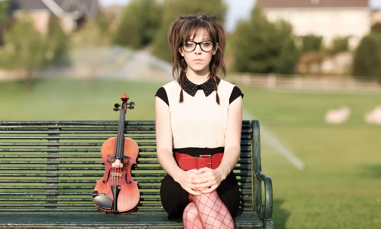 скамейка, скрипка, lindsey stirling, линдси стирлинг, violin