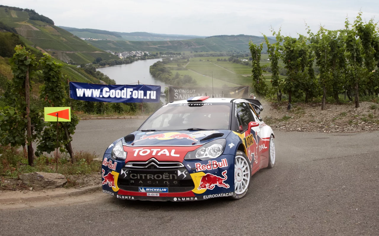 передок, ds3, rally, речка, машина, red bull, citroen, total, дорога