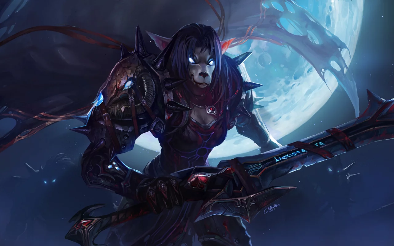 wow, worgen, меч, world of warcraft, воительница, доспехи, кровь
