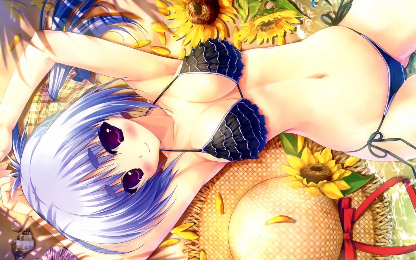 amatsumi sora ni , арт, лежа, otonashi kaho, девушка, купальник, shintaro