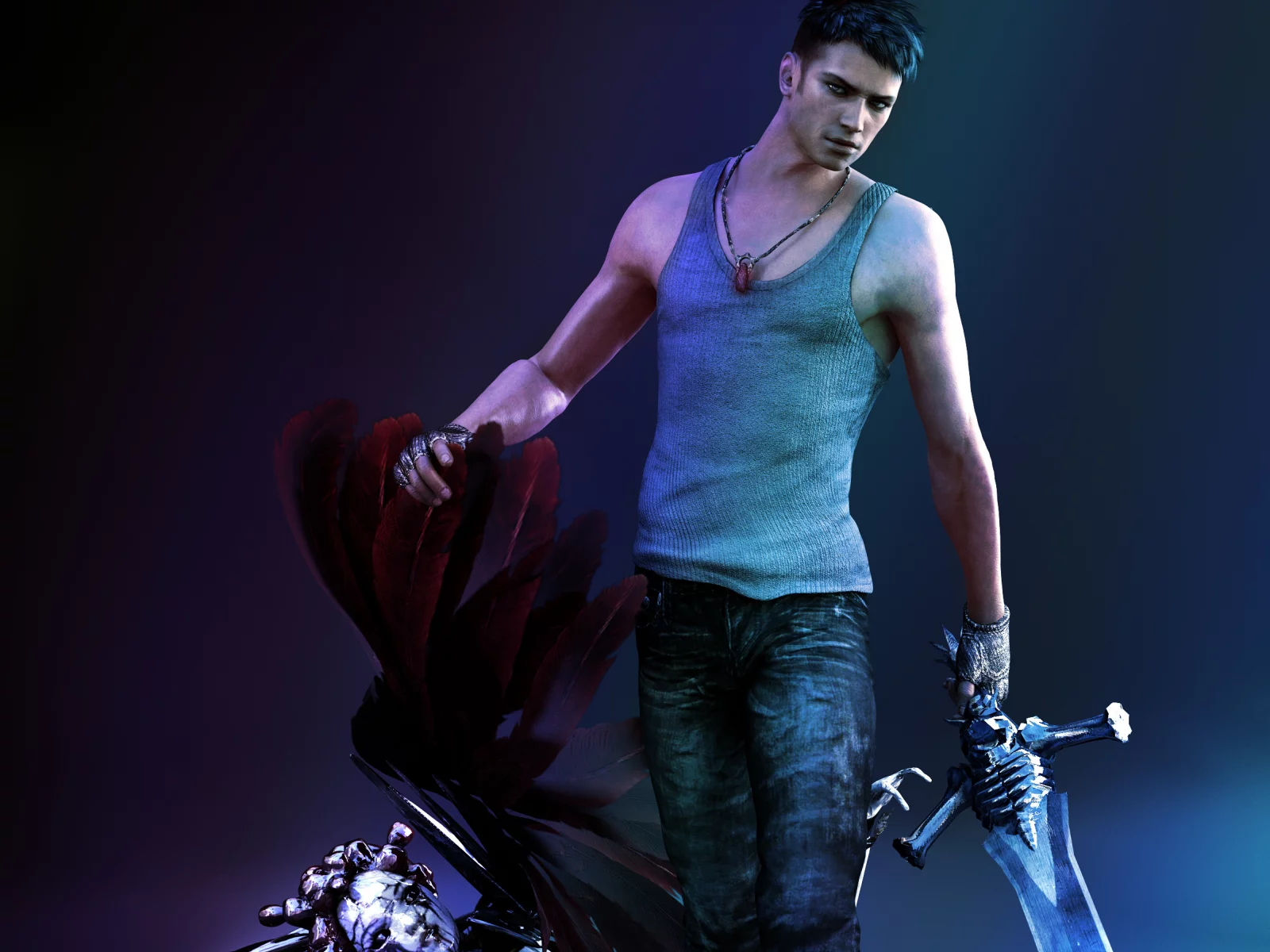 майка, devil may cry 5, взгляд, dante, dmc, убийство, меч, перья