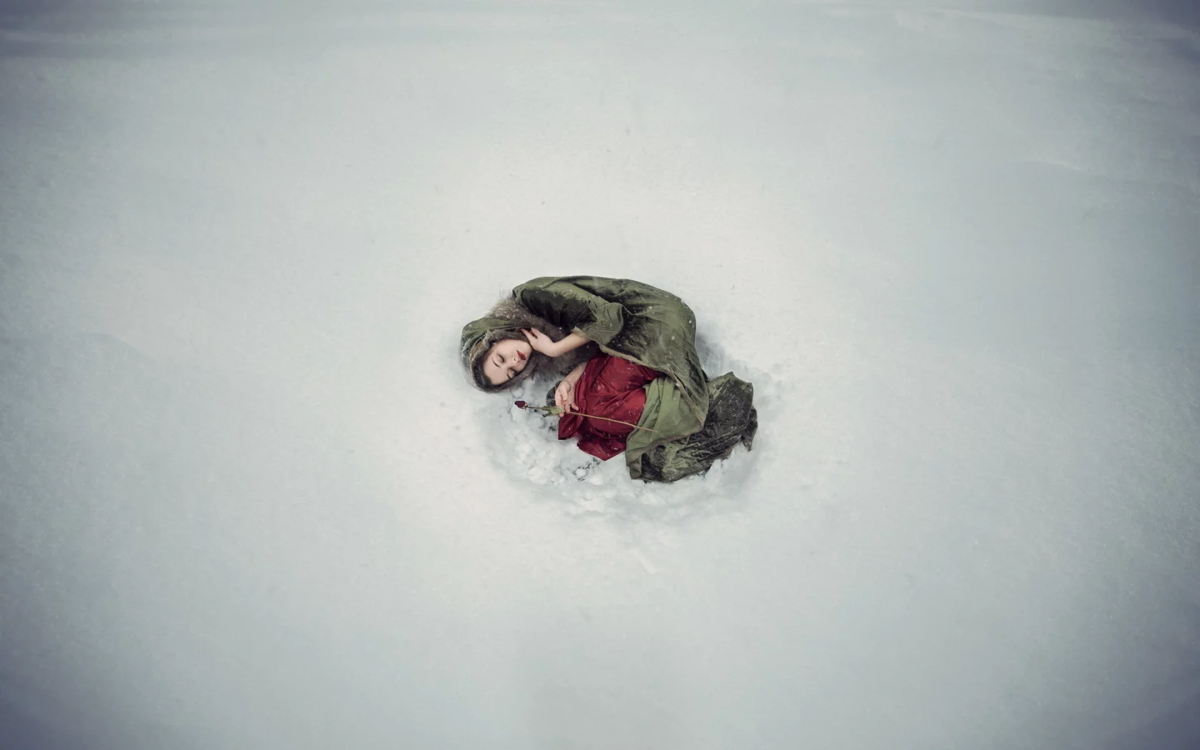 ситуация, personal space, роза, девушка, снег