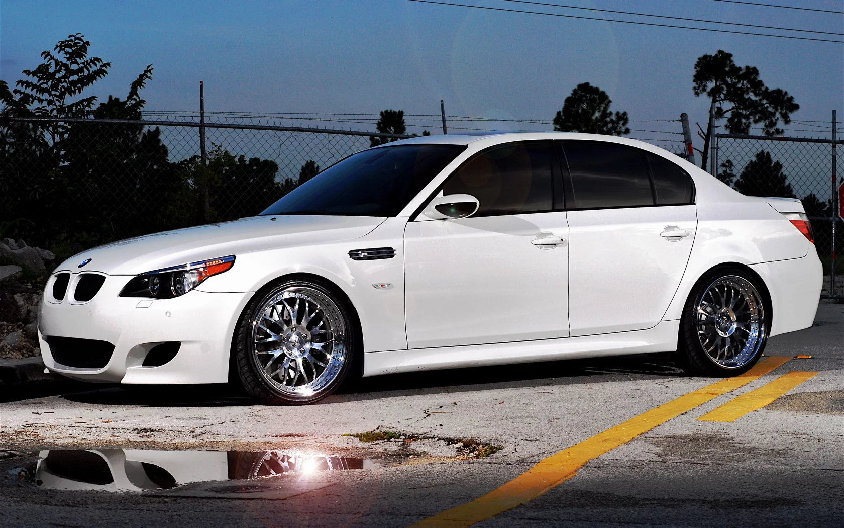 e60, белый, тонированный, bmw, седан, бмв, вид сбоку, white, m5