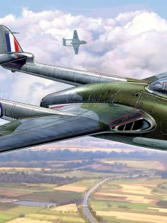aviation, war, airplane, dogfight, aircraft, hawker, vampire