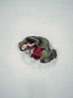 ситуация, personal space, роза, девушка, снег