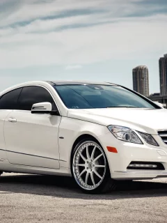 купе, mercedes benz e-class coupe, небоскребы